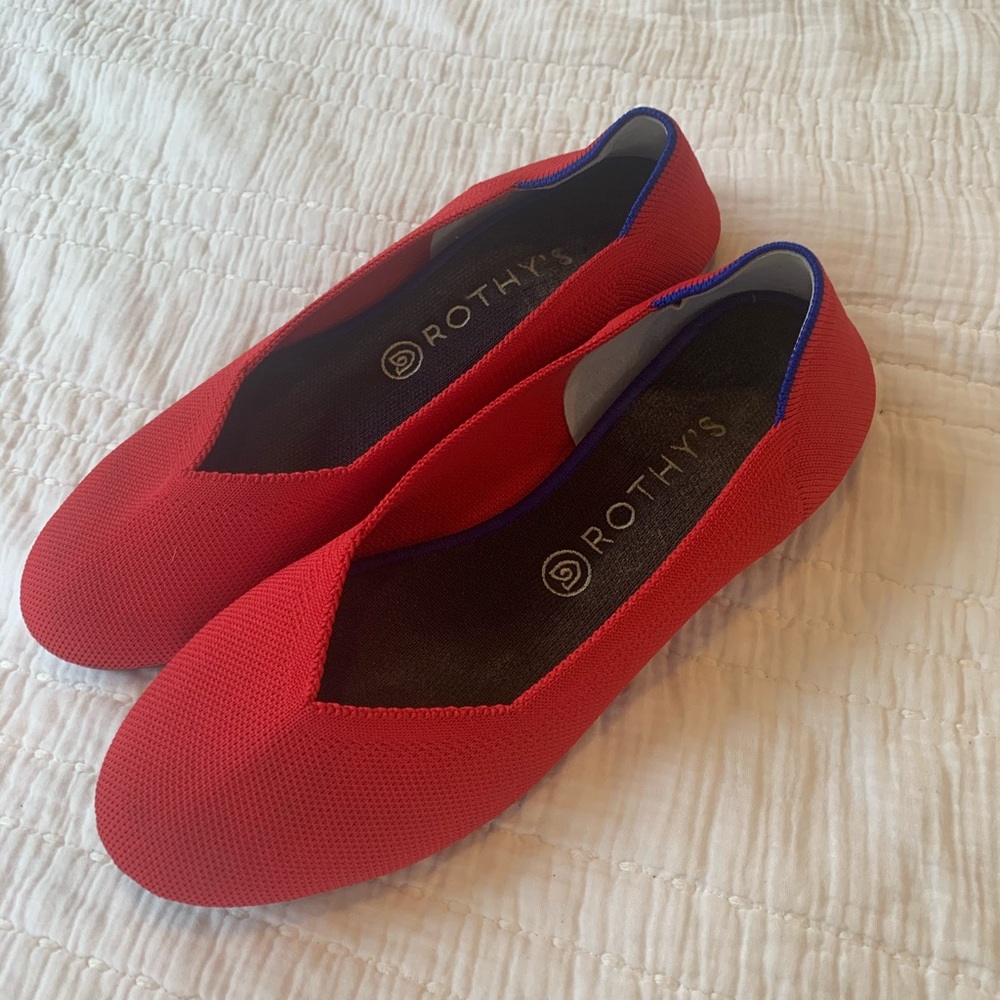Rothy’s red ballet flats